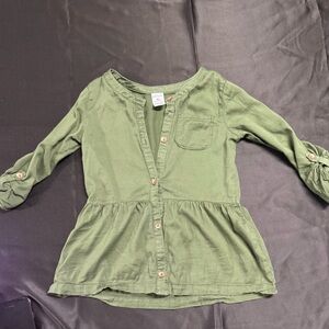 Green Kids Button-Up Shirt